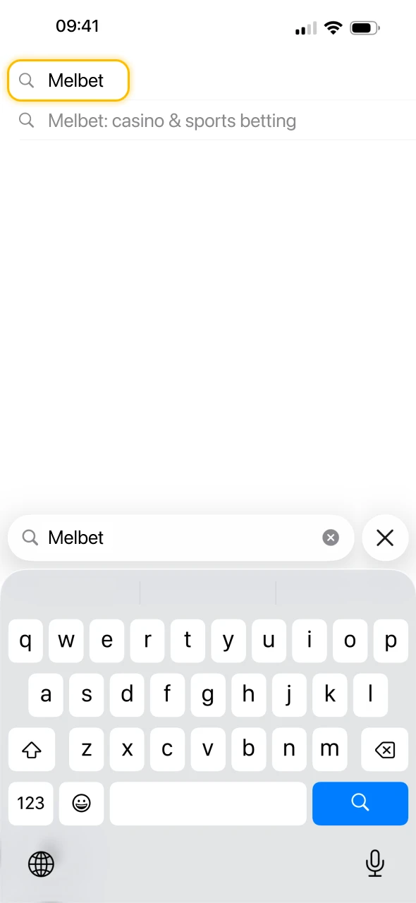 Indian users easily locate the Melbet application while browsing the iOS store.