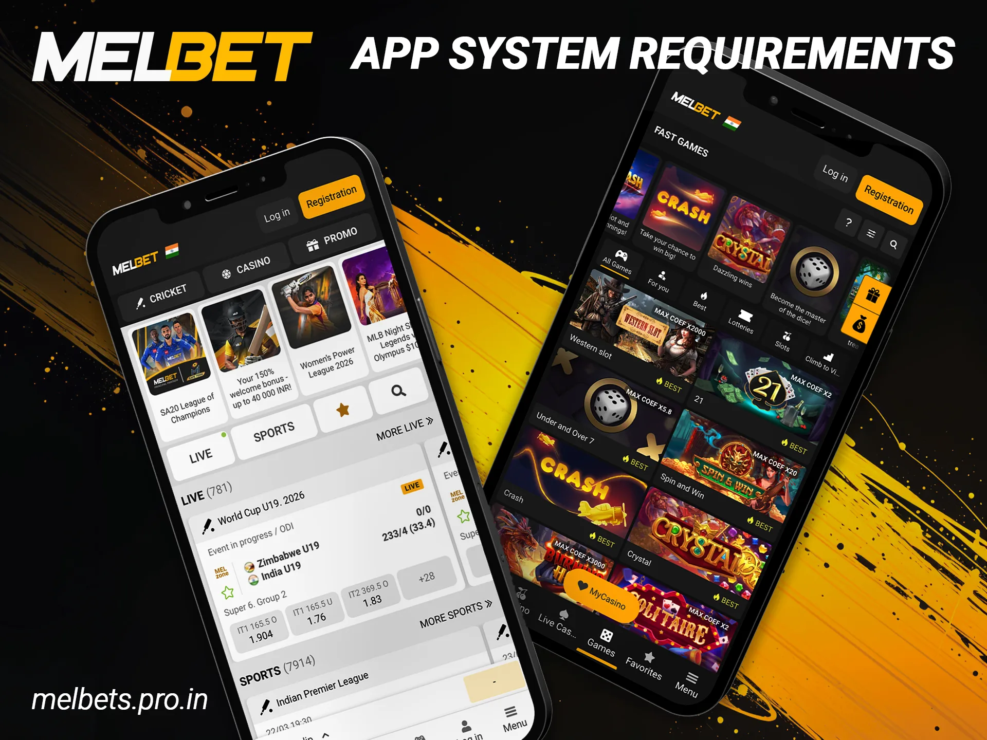 Review the Melbet app system requirements for smooth mobile gaming performance.