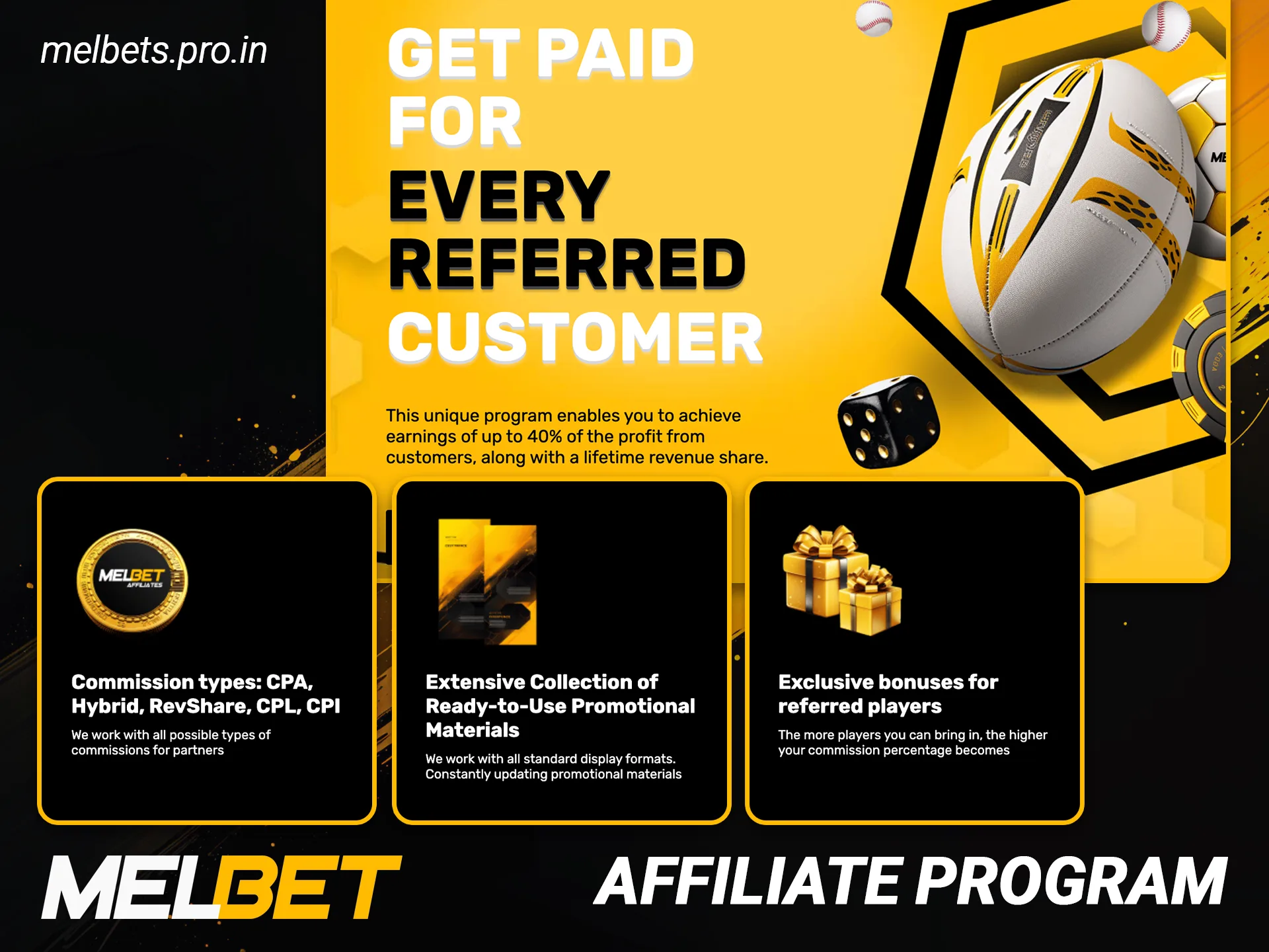 Partner with us affiliate program to earn with Melbet India.