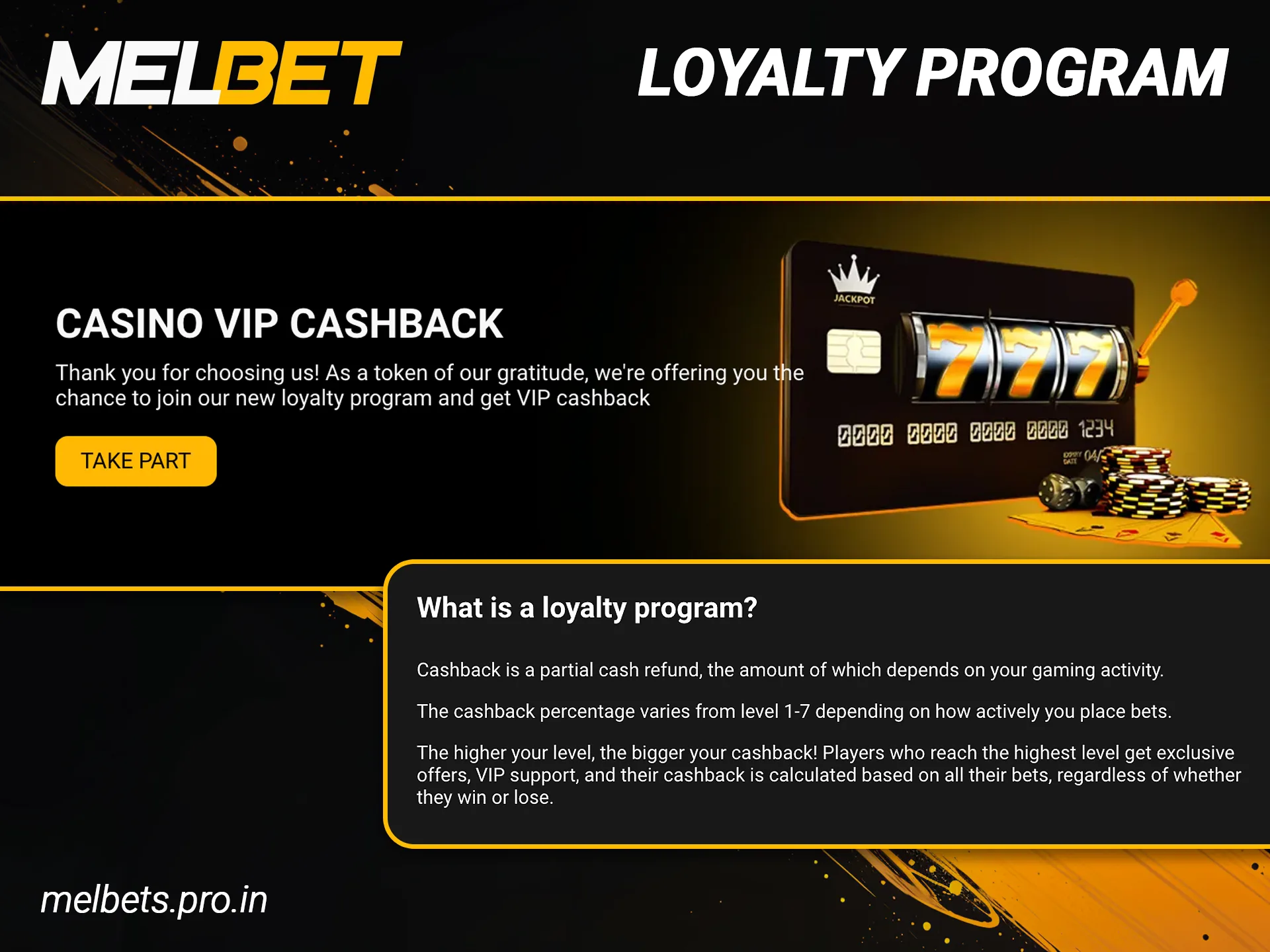Unlock exclusive bonuses by joining the loyalty program at Melbet.