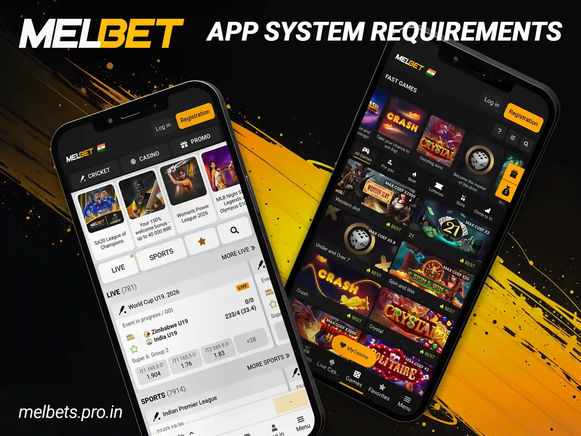 Review the Melbet app system requirements for smooth mobile gaming performance.