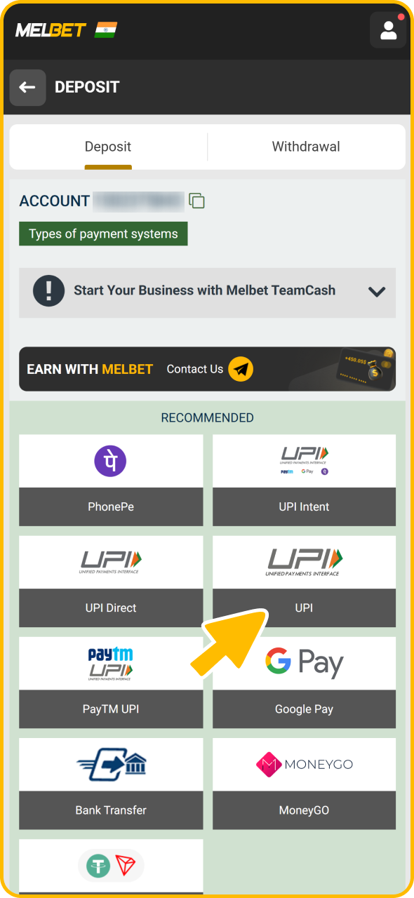 Deposit funds for your eSports bets at Melbet.